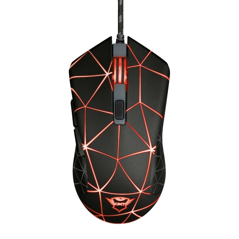 Trust Gaming GXT 133 Locx Souris USB 4000dpi - 6 Boutons - Eclairage LED - Câble Tressé 1.80m - Utilisation Ambidextre - Couleur