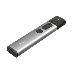 Trust Kazun Présentateur Laser Sans Fil - 4 Boutons - Portée d'Action 30m - Laser Couleur Rouge - Aluminium