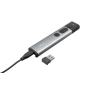 Trust Kazun Présentateur Laser Sans Fil - 4 Boutons - Portée d'Action 30m - Laser Couleur Rouge - Aluminium