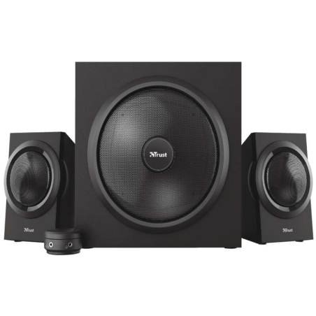 Système d'enceintes Trust Yuri 2.1 120W - Caisson de basses 30W - Contrôle des basses - Câble de 1,50 m - Couleur noire