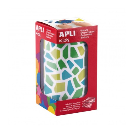 ✅ Apli Kids Rouleau de 2460 Mosaic Gomets - Adhésif à Base d'Eau - Sans Solvant - Matériaux 100% Recyclables en stock