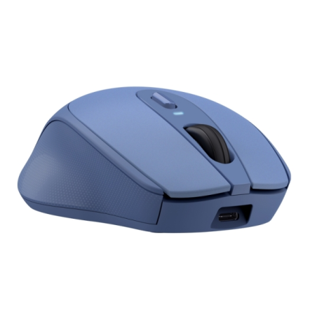 Souris sans fil rechargeable Trust - Design moderne - Finition en caoutchouc - Rechargeable via USB-C - DPI réglable - Capteur o