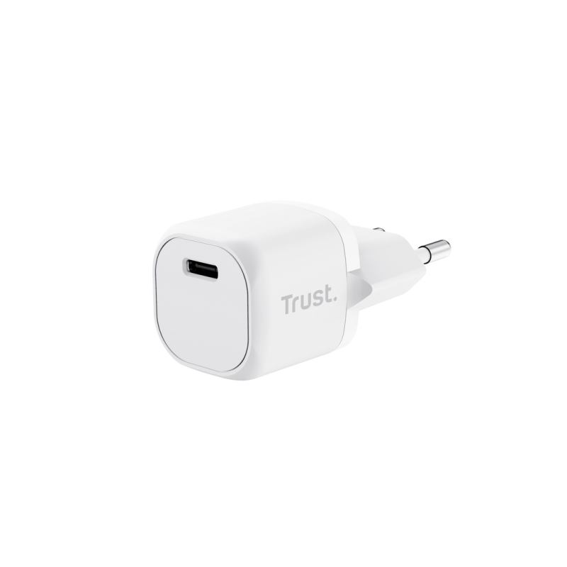 Trust Chargeur USB-C ultra-faible 20 W - Sortie puissante de 20 W - Compatible avec le chargement PD et PPS - Protections contre