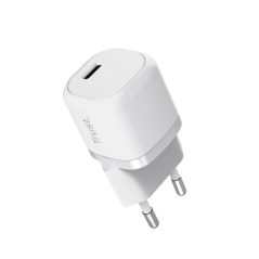 Trust Chargeur USB-C ultra-faible 20 W - Sortie puissante de 20 W - Compatible avec le chargement PD et PPS - Protections contre