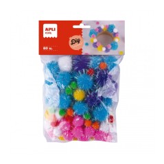 ✅ Apli Lot de 80 Pompons couleur Surtido en stock