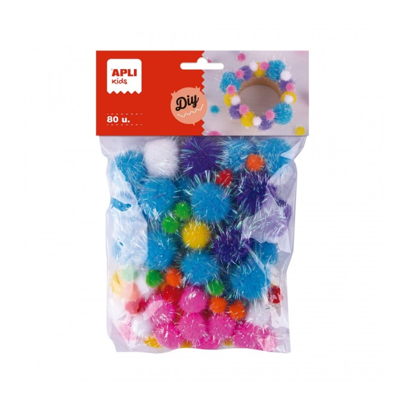 Apli Lot de 80 Pompons