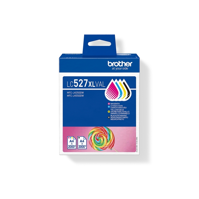 Brother LC527XLVAL pack de 4 cartouches d’encre (noir/cyan/magenta/jaune) (LC-527XLVAL)