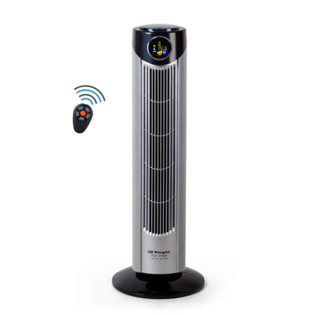 Ventilateur tour ionique Orbegozo TW-0850 - Débit d'air puissant - Affichage numérique - Télécommande - Idéal pour lutter contre