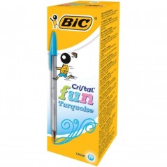 Boîte stylos Bic Cristal turquoise
