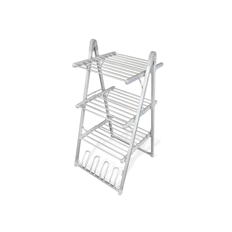 Étendoir à linge électrique pliable Innovagoods Verayer - 300 W - Supporte jusqu'à 2,5 kg par niveau - Câble de 140 cm - Tempéra