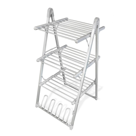 Étendoir à linge électrique pliable Innovagoods Verayer - 300 W - Supporte jusqu'à 2,5 kg par niveau - Câble de 140 cm - Tempéra