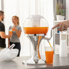 Distributeur de boissons rafraîchissant Innovagoods Ball - Capacité 3,5 L - Compartiment à glaçons - Facile à nettoyer - Réservo