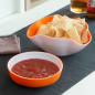 Lot de 2 bols à goûter Innovagoods - Multiusages - Sans BPA - Empilables - Orange et blanc
