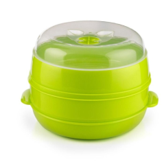 Cuiseur vapeur double pour micro-ondes Innovagoods Fresh - Double compartiment - Valve vapeur - Matériau durable - Facile à nett