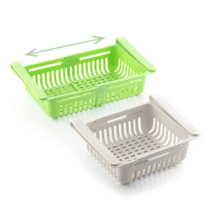 Lot de 2 organisateurs de réfrigérateur ajustables Innovagoods Friwer - Faciles à nettoyer - Extensibles - Dimensions : 20-28 x