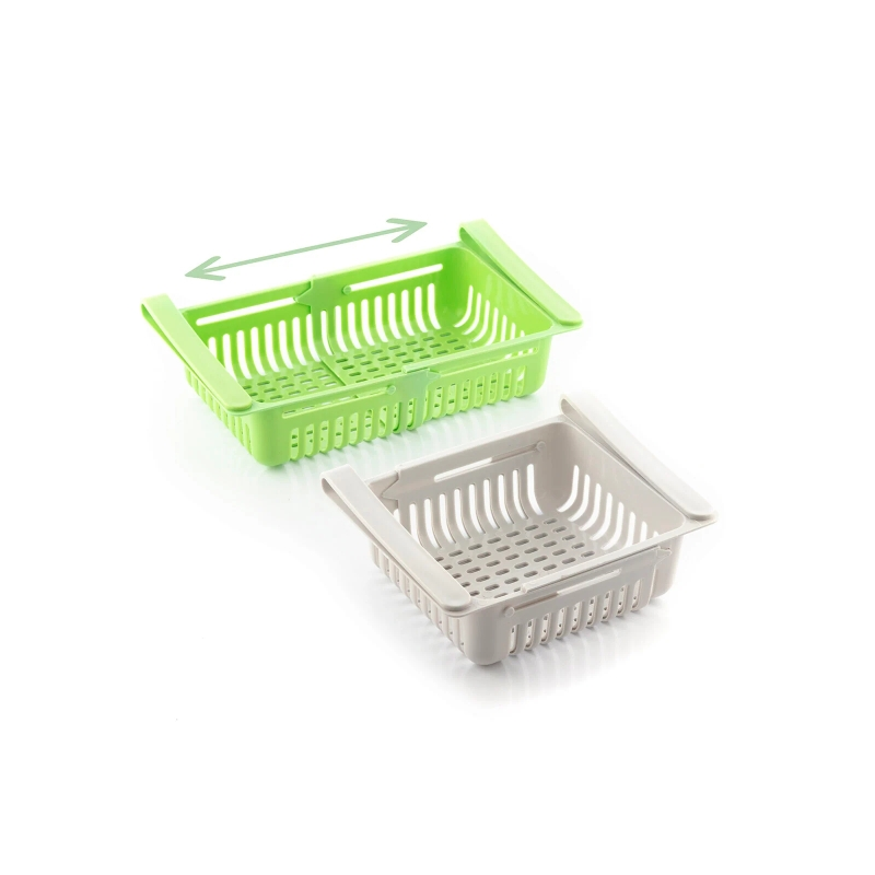 Lot de 2 organisateurs de réfrigérateur ajustables Innovagoods Friwer - Faciles à nettoyer - Extensibles - Dimensions : 20-28 x