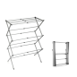 Étendoir à linge extensible en métal Innovagoods Cloxy, 3 hauteurs réglables, 11 barres, supporte jusqu'à 12 kg, pliable, résist