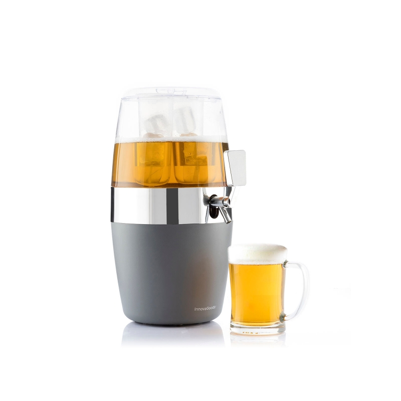 Distributeur de boissons rafraîchissantes Innovagoods Freer - Capacité 4 L - Robinet anti-goutte - Compartiment à glaçons - Comp