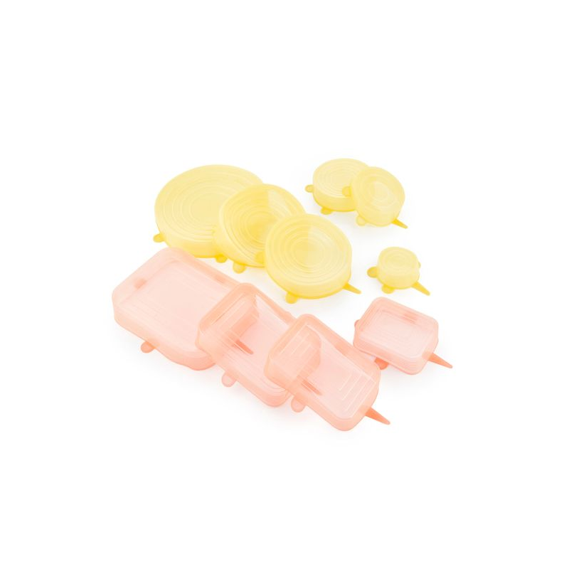 Lot de 10 couvercles ajustables et réutilisables Lilyd d'Innovagoods - Compatibles lave-vaisselle - Sans BPA - Système anti-gout