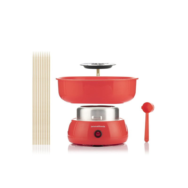 Machine à barbe à papa Innovagoods Cantty - Puissance 450 W - Facile à nettoyer - Bâtonnets et cuillère inclus - Idéale pour les