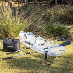 Kayak gonflable Innovagoods pour 2 personnes - Pompe manuelle - Supporte jusqu'à 180 kg - Accessoires inclus : sac de transport,