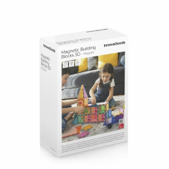 Jeu de construction magnétique 3D Innovagoods - 57 pièces - Couleurs translucides - Sac de transport - Multicolore