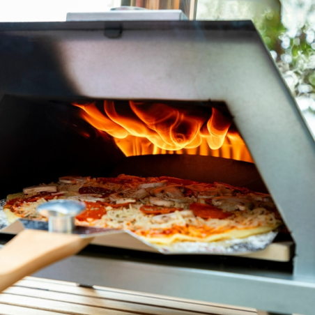 Four à pizza Innovagoods Pizzahven avec distributeur de granulés - Contrôle de la température - Accessoires inclus - Transport f