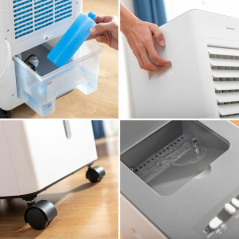 Rafraîchisseur d'air évaporatif portable Innovagoods Airvecove - 65 W - Portée de 15 m² - 3 vitesses - Réservoir de 5 L - Câble