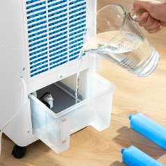 Rafraîchisseur d'air évaporatif portable Innovagoods Airvecove - 65 W - Portée de 15 m² - 3 vitesses - Réservoir de 5 L - Câble