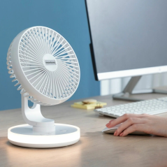 Ventilateur de bureau blanc compact