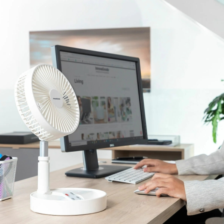 Ventilateur pliable 3-en-1 Innovagoods Fandle blanc 7200 mAh