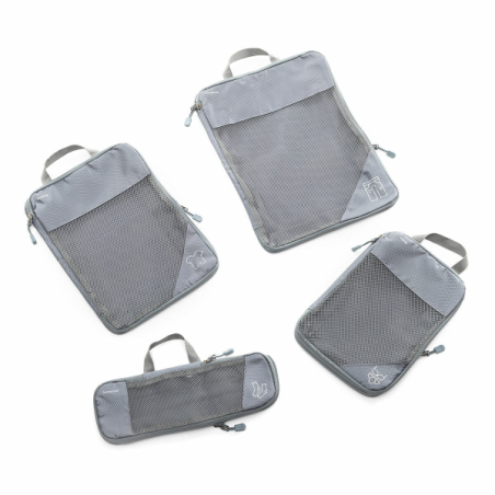 Innovagoods Compakube Lot de 4 sacs de rangement compressibles pour valises - Respirants - Double fermeture éclair - Différentes