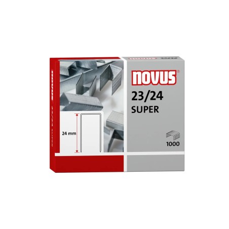 ✅ Novus Boîte de 1000 agrafes 23/24 galvanisées couleur Acero en stock