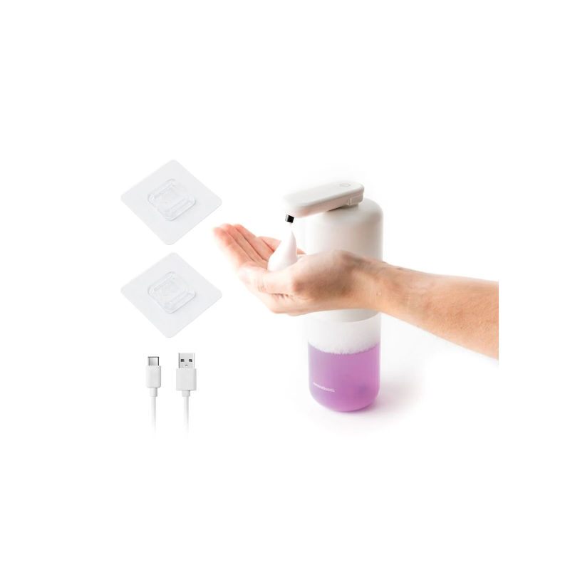 Distributeur de savon mousse automatique Innovagoods Bitefom - Batterie 1200 mAh - Réservoir 350 ml - IPX5 - Rechargeable - Syst