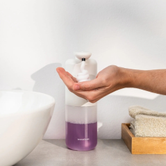 Distributeur de savon mousse automatique Innovagoods Bitefom - Batterie 1200 mAh - Réservoir 350 ml - IPX5 - Rechargeable - Syst