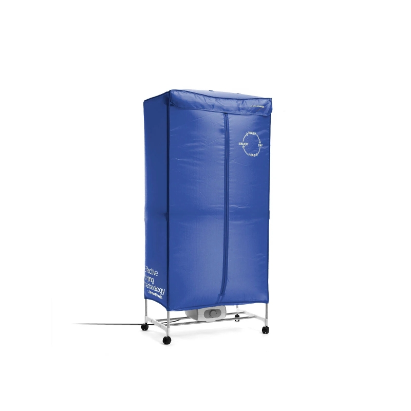 Sèche-linge électrique portable Innovagoods Dupledry bleu à 2 niveaux - 1200 W - Capacité 15 kg - Câble de 140 cm - Température