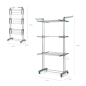 Étendoir à linge vertical Innovagoods Dolver avec roulettes - 24 barres - Supporte jusqu'à 40 kg - Pliable - Hauteur réglable -