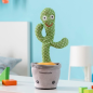 Cactus musical et parlant Innovagoods Cacxi - Batterie 180 mAh - Lumière LED - Rechargeable - 10 x 30 x 10 cm - Vert et gris
