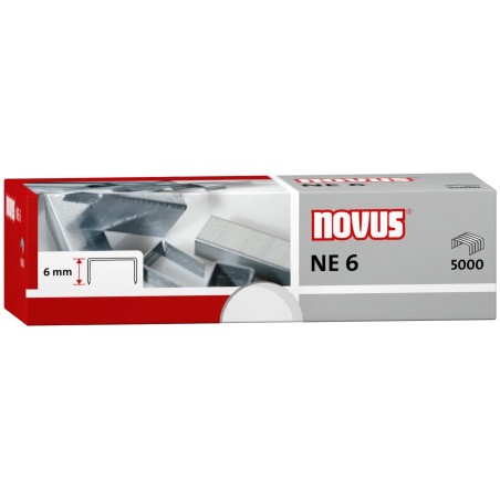 ✅ Novus 5000 Agrafes NE 6 Galvanisées pour Agrafeuses Electriques couleur Acero en stock