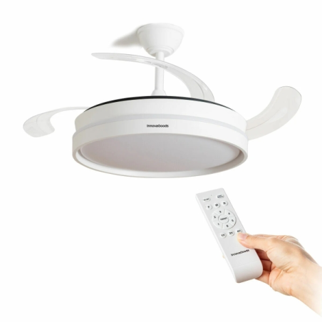 Ventilateur plafond blanc LED télécommande