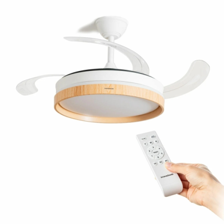 Ventilateur plafond blanc LED télécommande