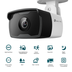 TP-Link Vigi C330I Camara de Seguridad para Exterior - Lente de 4mm - Ethernet - Resolucion de 3Mpx - Deteccion Inteligente - IP