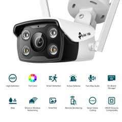 TP-Link Vigi C340-W Camara de Seguridad Exterior - Lente de 4mm - IP66 - Deteccion Inteligente - WiFi - Resolucion de 4Mpx - Vis