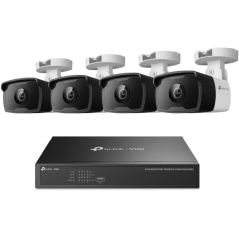 TP-Link Vigi NK8P-B434I Pack de Videovigilancia con 4 Camaras y Grabadora NVR de 8 Canales - 4K - Deteccion Inteligente - IP67 -