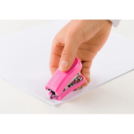 Novus Mini Agrafeuse Compacte - Jusqu'à 12 Feuilles - Rose