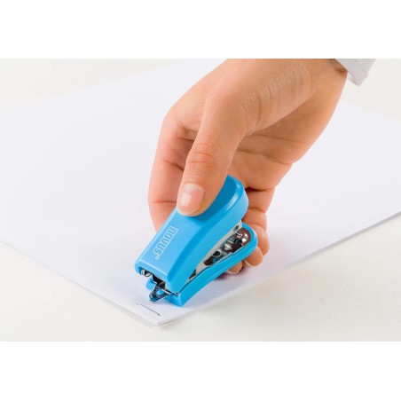 Novus Mini Agrafeuse compacte - Jusqu'à 12 feuilles - bleue