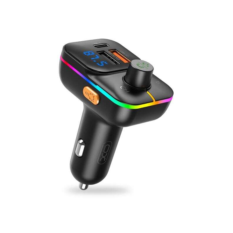 Transmetteur FM XO Bluetooth 5.0 - 2x USB-A, 1x USB-C 25W PD - Affichage Led - Fonction Mains Libres