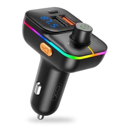 Transmetteur FM XO Bluetooth 5.0 - 2x USB-A, 1x USB-C 25W PD - Affichage Led - Fonction Mains Libres