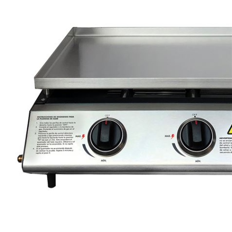 Barbecue à gaz Muvip - 3 brûleurs - Panneau de commande et plaque de cuisson en acier - Bac de récupération des graisses