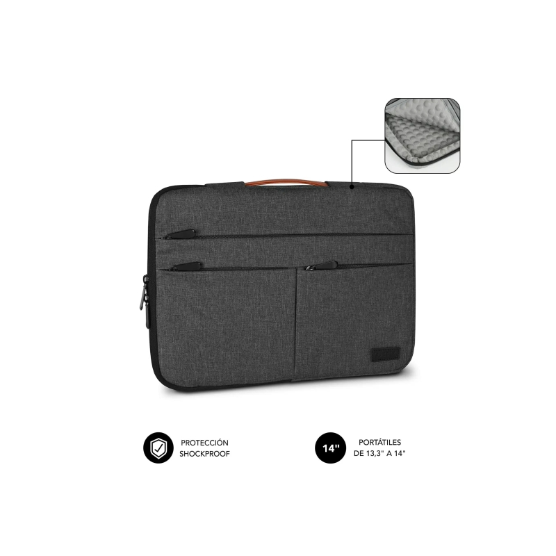 Housse pour ordinateur portable Subblim Air Padded 360° (13,3" à 14") - Protection 360° avec rembourrage d'air - Plusieurs